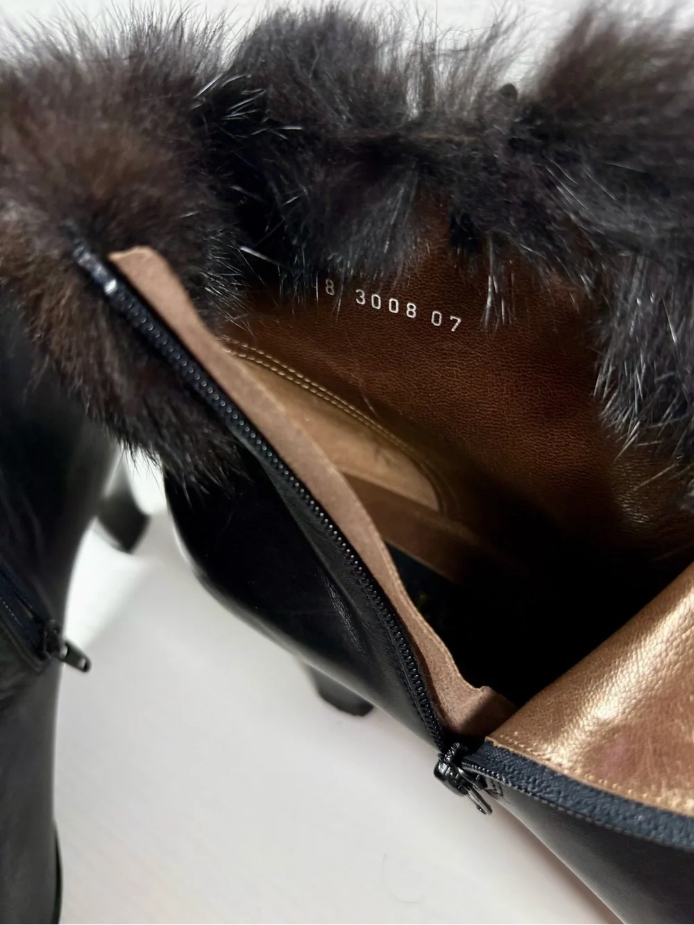 Bally Vintage Ankle Boots, Leather w/ Genuine Mink Trim. Size US-5.5 or EU 36